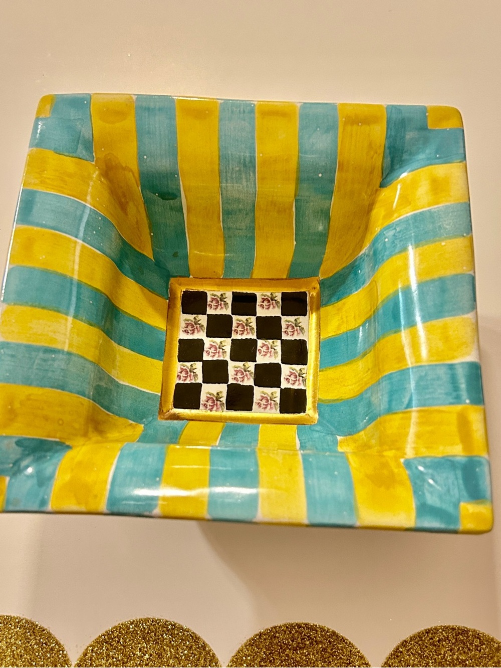 Vintage Mckenzie’s child’s square bowl or trinket bowl.